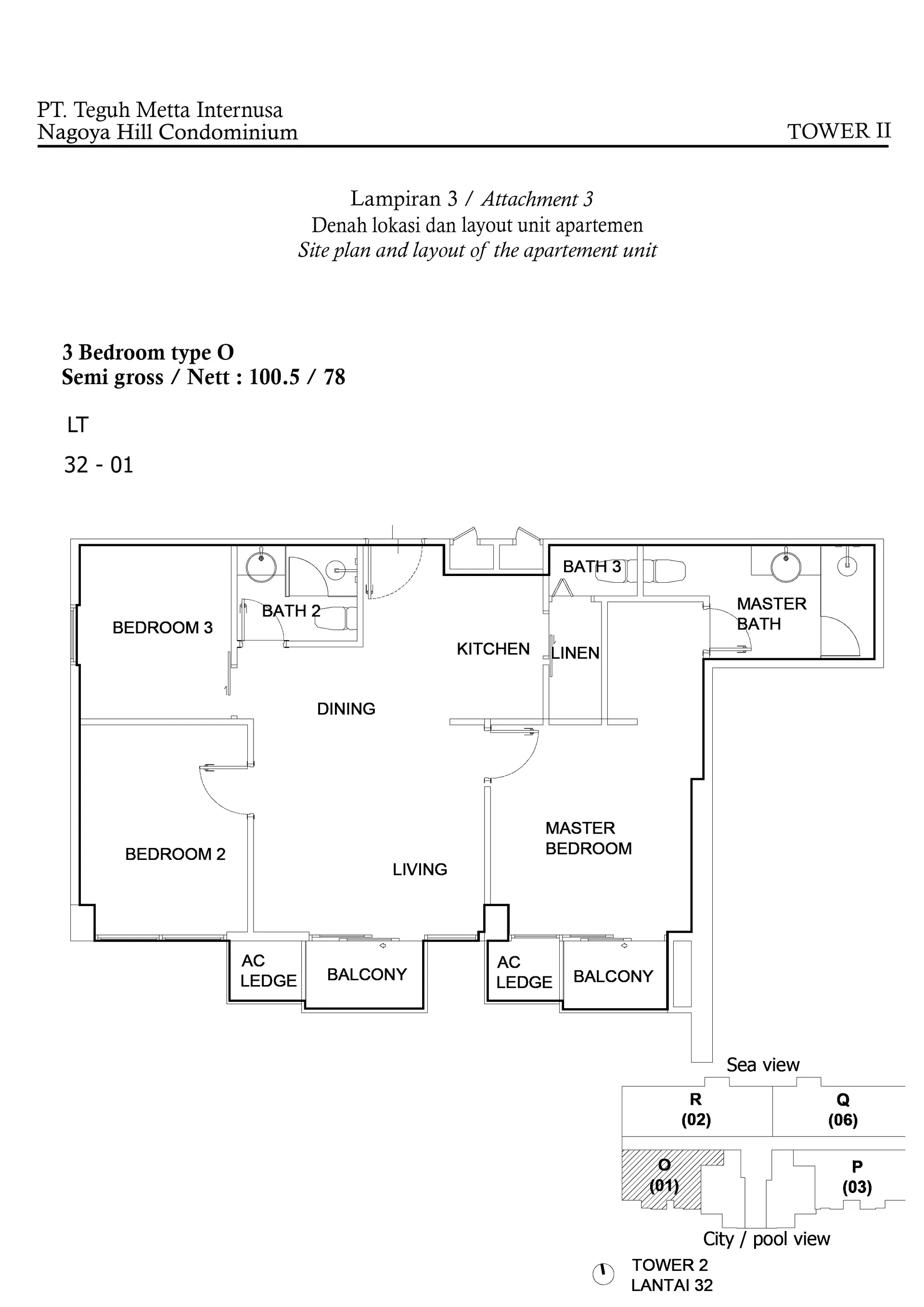 3 Bedroom Collection Floor Plan